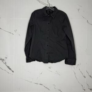 Madewell Women's Gray Slim Fit Button-Up Shirt Size 8 Casual flannel